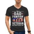 I'm A Dad Pawpaw And A Veteran Shirt Men Grandpa Fathers Day Men's V-Neck T-Shirt