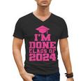 I'm Done Class Of 2024 Pink Girls Women Graduation Men's V-Neck T-Shirt