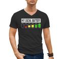 Introvert My Social Battery Low Level Graphic Men's V-Neck T-Shirt Introvert My Social Battery Low Level Graphic Men's V-Neck T-Shirt