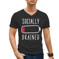 Introvert Socially Drained Battery Men's V-Neck T-Shirt