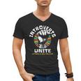 Introverts Unite Separately Own Homes Emblem Men's V-Neck T-Shirt Introverts Unite Separately Own Homes Emblem Men's V-Neck T-Shirt