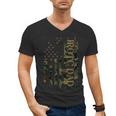 JROTC Dad United States Distressed Camo w US Flag Men's V-Neck T-Shirt