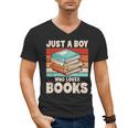 Just A Boy Who Loves Books Reading Bookworm Boys Kids Men's V-Neck T-Shirt Just A Boy Who Loves Books Reading Bookworm Boys Kids Men's V-Neck T-Shirt