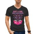 Just A Girl Who Loves Books Butterflies Reading Men's V-Neck T-Shirt