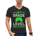 Kids 1st Grade Level Unlocked Back To School Gamer Graduation Men's V-Neck T-Shirt