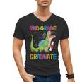 Kids 2nd Grade Graduate Dinosaur Trex 2nd Grade Graduation Men's V-Neck T-Shirt