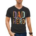 Kids Fathers Day Shirt For Son Daughter My Dad Is My Hero Men's V-Neck T-Shirt