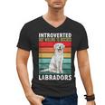 Labrador Retriever Introvert White Lab Men's V-Neck T-Shirt Labrador Retriever Introvert White Lab Men's V-Neck T-Shirt
