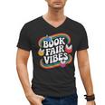 Library Book Fair Vibe Groovy Retro School Reading Nostalgic Men's V-Neck T-Shirt Library Book Fair Vibe Groovy Retro School Reading Nostalgic Men's V-Neck T-Shirt