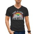 Take a Look It's In a Book Reading Vintage Retro Rainbow Men's V-Neck T-Shirt Take a Look It's In a Book Reading Vintage Retro Rainbow Men's V-Neck T-Shirt