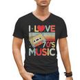 I Love 70's Music Retro Style Nostalgia Cassette 1970s Party Men's V-Neck T-Shirt