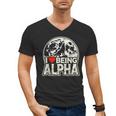 I Love Being Alpha Moonlit Wolf Meme Alpha Introvert Men's V-Neck T-Shirt