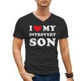 I Love My Introvert Son I Heart My Introvert Son Men's V-Neck T-Shirt