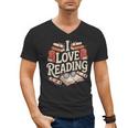 I Love Reading Books Literature Enthusiast Fun Men's V-Neck T-Shirt