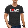 I Love My Social Anxiety Heart Humor Introvert Statement Men's V-Neck T-Shirt