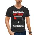 Low Social Battery Need Recharge Introvert Self-Care Men's V-Neck T-Shirt Low Social Battery Need Recharge Introvert Self-Care Men's V-Neck T-Shirt