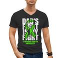Lymphoma Cancer Awareness Lime Green Ribbon Dad's Fight Men's V-Neck T-Shirt Lymphoma Cancer Awareness Lime Green Ribbon Dad's Fight Men's V-Neck T-Shirt