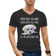 Maltese Dog Watching Owner Quote Puppy Mom Dad Men Women Girls Kids Men's V-Neck T-Shirt
