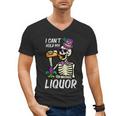 Mardi Gras Skeleton Cant Hold My Carnival Team Dad Men Men's V-Neck T-Shirt