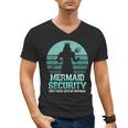 Mermaid Security Vintage Birthday Party Dad Father Day Men's V-Neck T-Shirt