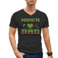 Miner Dad Birthday Boy Party Video Gamer Pixel Men's V-Neck T-Shirt
