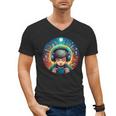 Music Enthusiast Under Starry Skies World Introvert Boy Men's V-Neck T-Shirt Music Enthusiast Under Starry Skies World Introvert Boy Men's V-Neck T-Shirt