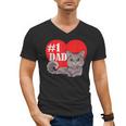Nebelung Cat 1 Dad Father's Day Daddy Heart Decor For Men Women Kids Men's V-Neck T-Shirt