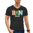 Nurse Graduation Shirt RN Est 2018 Rainbow Tshirt Men's V-Neck T-Shirt