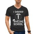 Nursing School Graduation Shirt I Survived RN Gift Men's V-Neck T-Shirt