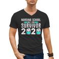 Nursing School Survivor Graduation Nurse RN 2020 Friend Men's V-Neck T-Shirt
