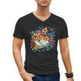 Open Book With Colorful Floral Reading Magic Men's V-Neck T-Shirt Open Book With Colorful Floral Reading Magic Men's V-Neck T-Shirt