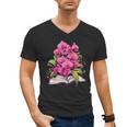 Orchids Flowers Book Floral Men's V-Neck T-Shirt