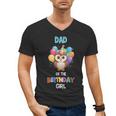 Owl Dad Birthday Party Dad Of The Birthday Girl Owl Men's V-Neck T-Shirt