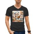 Owl Learning To Cook With Cookbook Chef Apron Stove Cooking Men's V-Neck T-Shirt Owl Learning To Cook With Cookbook Chef Apron Stove Cooking Men's V-Neck T-Shirt