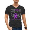 Pancreatic Cancer I Wear Purple In Memory Of My Dad Men's V-Neck T-Shirt