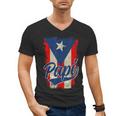Papi Puerto Rican Dad Puerto Rico Pride Boricua Father's Day Men's V-Neck T-Shirt