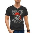 Pirate Dad Shirt Jolly Roger Crossbones Skull Halloween Men's V-Neck T-Shirt