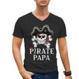 Pirate Papa Costume Jolly Roger Crossbones Pirate Dad Men's V-Neck T-Shirt