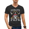 Pirate Papa Skull Family Matching Costume Dad Grandpa Men Men's V-Neck T-Shirt