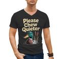 Please Chew Quieter Introvert Duck Lover Men's V-Neck T-Shirt
