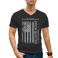 Please Chew Quieter Introvert USA Flag Vintage Men's V-Neck T-Shirt