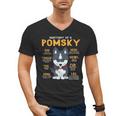 Pomsky Anatomy Dog Mom Dad Men's V-Neck T-Shirt