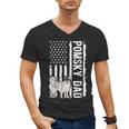 Pomsky Dad American Flag Pomsky Owner Pomsky Lover Men's V-Neck T-Shirt