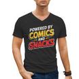 Powered By Comics And Snacks Comic Book Lover Men's V-Neck T-Shirt