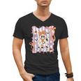 Preppy Coquette Bow Ghost Reading Books Halloween Book Men's V-Neck T-Shirt Preppy Coquette Bow Ghost Reading Books Halloween Book Men's V-Neck T-Shirt