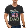Proud Army Dad-Army Infantry Dad Camouflage Graphics Army Men's V-Neck T-Shirt