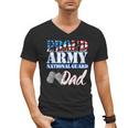 Proud Army National Guard Dad Fathers Day Shirt Men Men's V-Neck T-Shirt