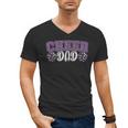 Proud Cheer Dad My Favorite Cheerleader Calls Me Dad Purple Men's V-Neck T-Shirt