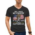 Proud Coast Guard Dad Coast Guard Graduation Dad Men's V-Neck T-Shirt