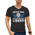 Proud Dad Of A Freaking Awesome Libero Volleyball Father Men's V-Neck T-Shirt